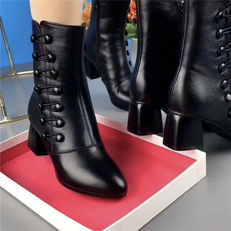 أحذية جلدية مريحة للغاية مع سحاب جانبي